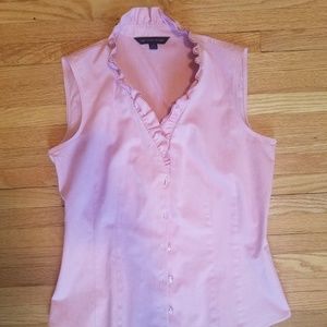 Pink Sleeveless Ruffle Top